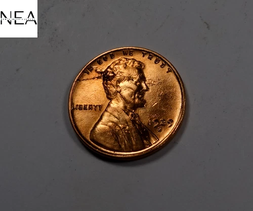 1939-S Lincoln Wheat Penny Cent ~ Gem BU Red ~ Lamination Error Obv ~ ZW925