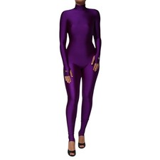 DOLCE & GABBANA Dress Purple Nylon Turtleneck BodyconJumpsuit IT40/US6/S 1880usd