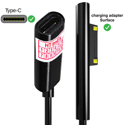 Fast Charging USB C Power Supply for Microsoft Surface Pro 3 4 5 6 Charger Cable