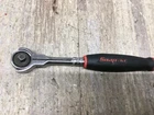 SNAP ON TOOLS USA THNF72 R 1/4" Dr RED Soft Grip 180° Round Head Ratchet