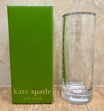 New in Box 10” Kate Spade Larabee Dot Lenox Full Lead Crystal Cylinder Vase NICE