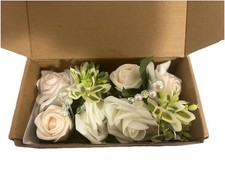 Handmade Rose Pink and White Corsage for Wedding Bridesmaid