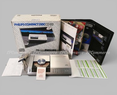 Compact Disc Philips CD100 Full Set Funktionsbox Anleitung Design CD Player