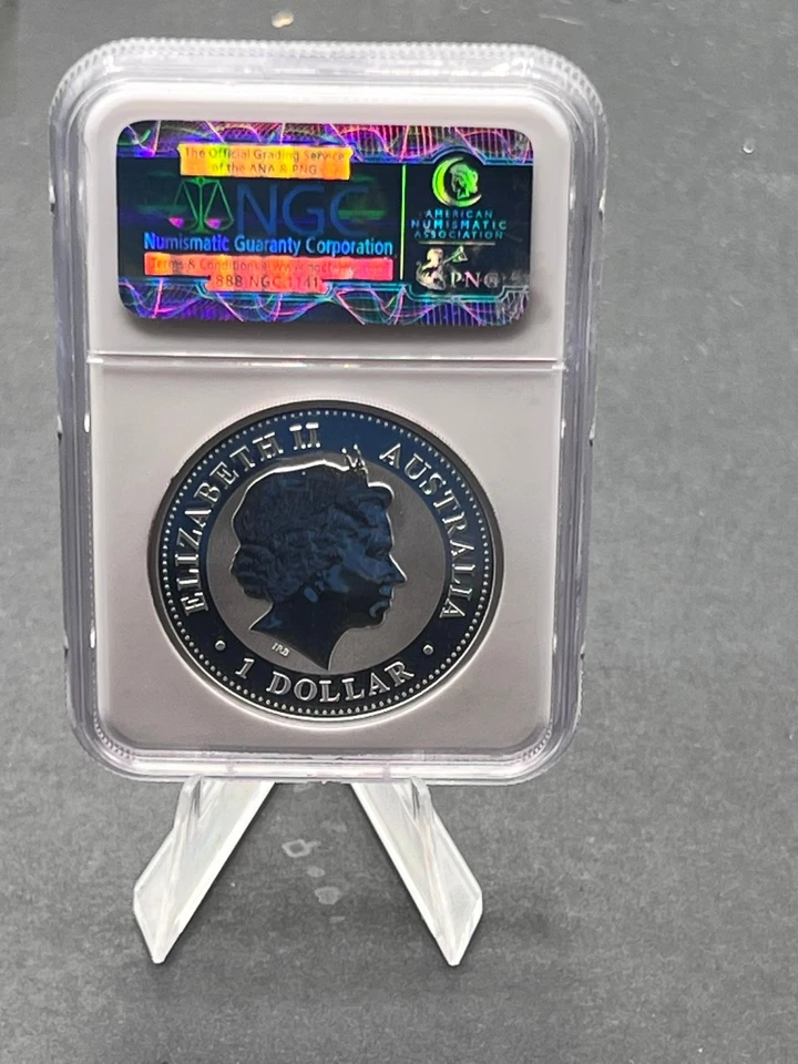 2005 Australia 1 oz .999 Fine Silver Kookaburra NGC MS 69 - Image 4 of 4