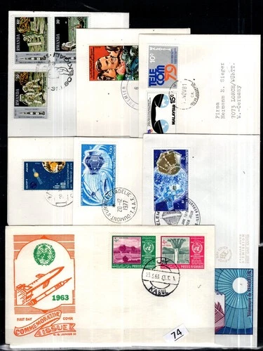 // RWANDA, AFGHANISTAN, TAAF, EGYPT 1963 - 7 FDC - SPACE