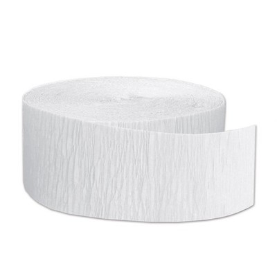 FR Festive Crepe Streamer Party Accessory, 1 count, White, 984''L x 1.75''W