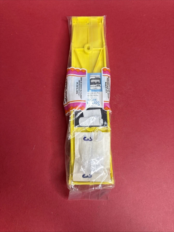 Toallero de papel Scott 1969 vintage plástico amarillo NUEVO hecho en EE. UU. Foto 2 de 4
