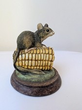 Border Fine Arts Mouse on Corn Cob Figurine Anne Wall 1993 Wildlife Sculpture