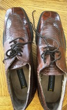 Stacy Adams Leather Crocodile Print Oxford Dress Shoes-24287-221 SIZE 9
