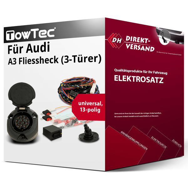 für Audi A3 Fliessheck (3-TüRer) Typ 8P Elektrosatz 13Polig Universell Neu-image