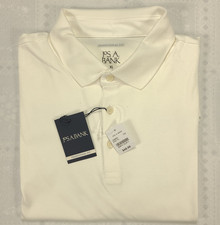 Jos A Bank Polo Shirt XL Soft Cotton White Cream Traditional Fit NEW w/ tags NWT