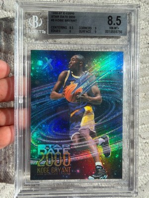 1996-97 Skybox E-X2000 Kobe Bryant Rookie Star Date 2000 #3 BGS 8.5 Great Subs