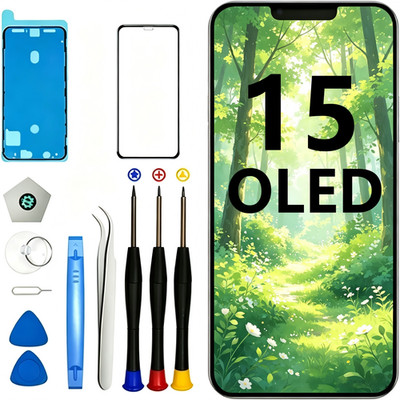 OLED Set für iPhone 15 Display Reparatur 3D Touchscreen 120Hz Glas Komplett Kit