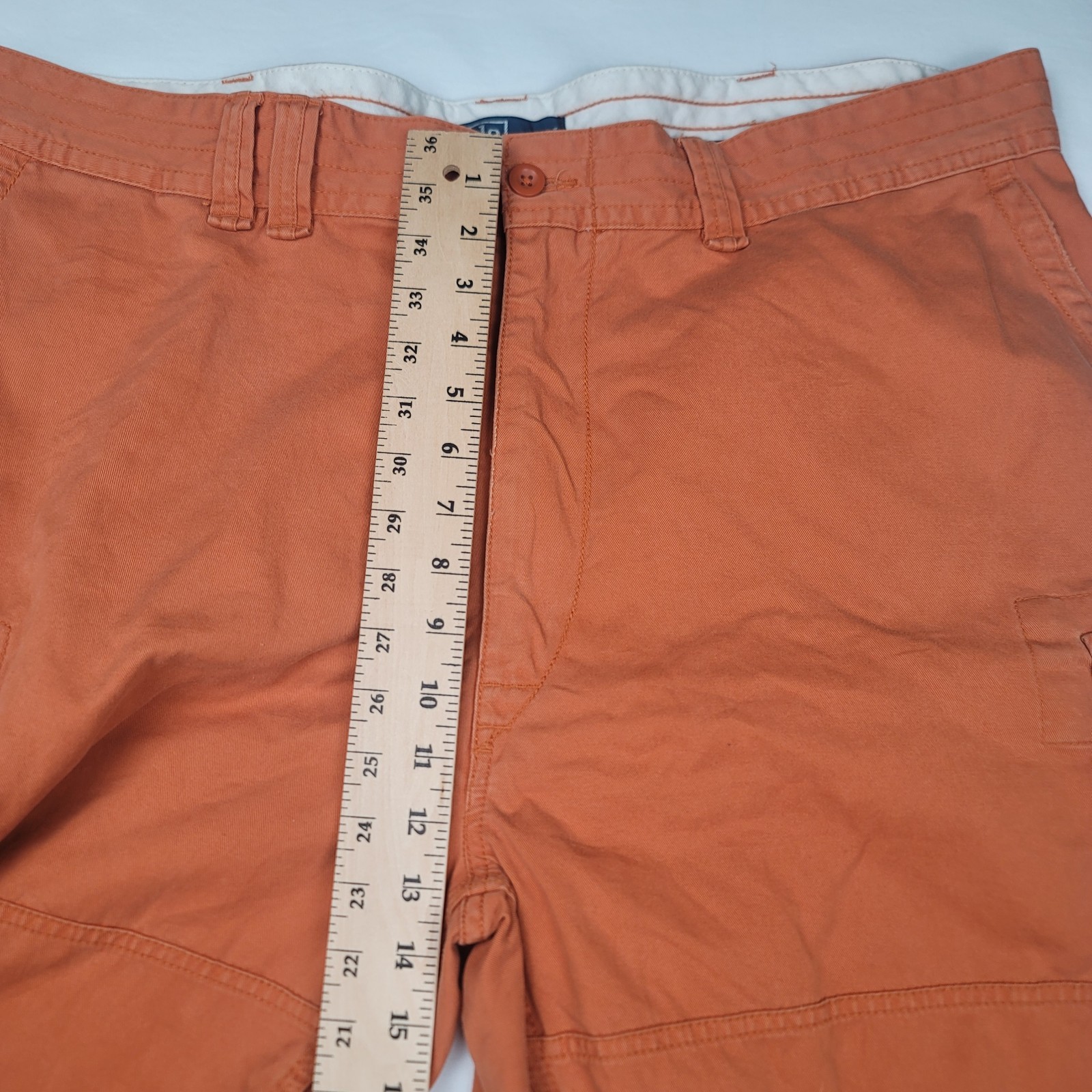 Polo Ralph Lauren Cargo Shorts Men's Size 44B Orange 100% Cotton 10" Inseam Y2K thumbnail 5