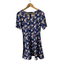 Tommy Hilfiger American Brand Rayon Blue Floral Mini Dress L