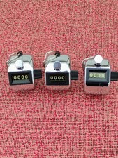 4-Digit Manual Tally Counter Handheld Metal Clicker Golf Sports Set Of 3