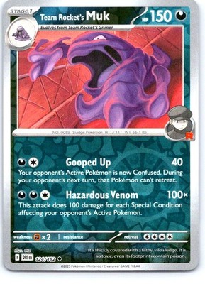 Team Rocket's Muk 124/182 Uncommon Destined Rivals Pokemon Reverse Holo NM