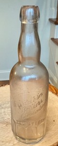 RARE CHAMBERSBURY, PA A SPITAL & SON BOTTLERS, BLOB TOP BEER, MUG BASE 9 3/8”