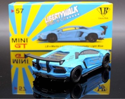 Mini GT 57 LB Works Lamborghini Aventador Light Blue Right Hand