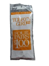 4 Pairs of Off Black Hosiery, Today's Girl by Leggs, Sheer Toe, 993, OS, NEW NIP