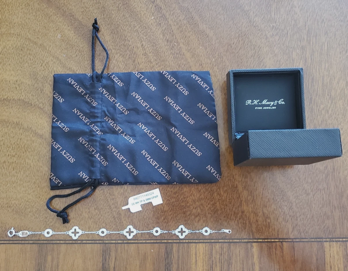 Sterling Silber Suzy Levian Kleeblatt und Kreise Armband