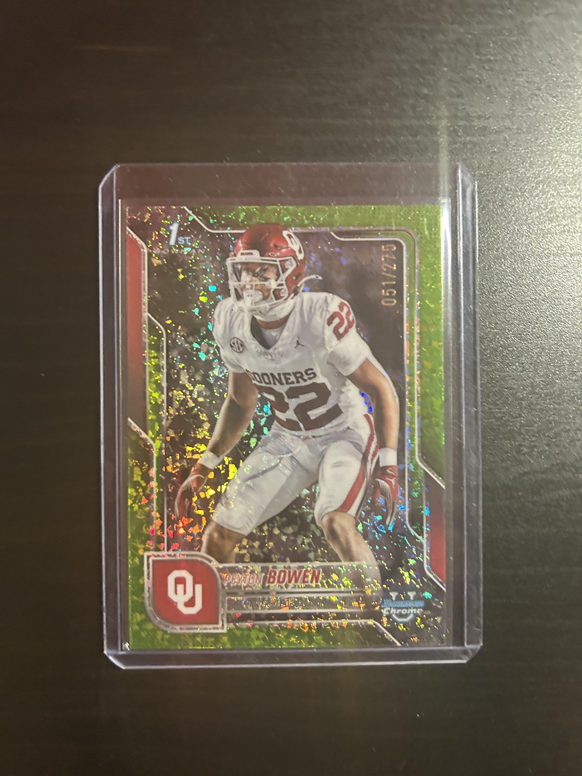2025 Bowman University Chrome #111 Peyton Bowen Lime Green Mini-Diamond #/275