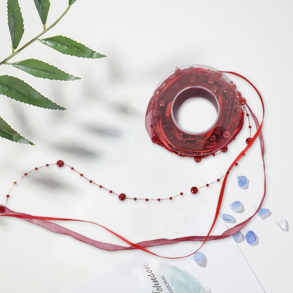 Dekoband Perlen 10m Für Hochzeit - Perlengirlande Weiß Perlenkette Deko Am Ba... - Bild 3 von 4