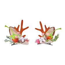 Christmas Reindeer Antlers Hair Clips for Kids and Adults - Festive Hair Accesso
