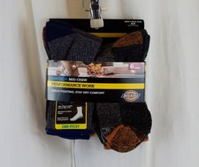 Dickies Mens 6 PACK Dri-Tech Comfort Length Socks Assorted Colors Size 5-9