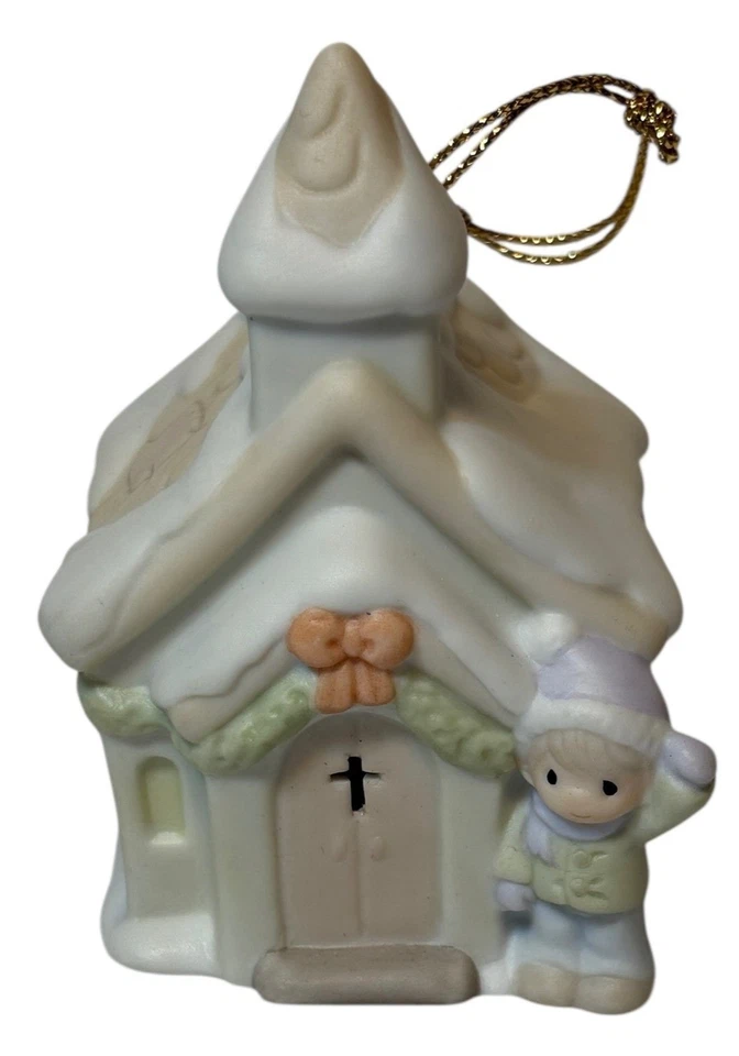 Precious Moments Sugar Town Chapel porcelana colgante adorno Enesco 1993 Foto 2 de 4