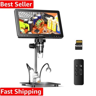 Max Digital Microscope: 20MP 10.1'' 1500X HD IPS HDMI Coin Microscope Magnifie...