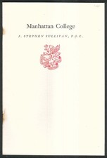 NEWCOMEN #1068 Manhattan College Stephen Sullivan 1 1978 1st Printing