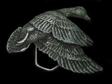 TC09164 VINTAGE 1978 CUT-OUT DUCK PEWTER BELT BUCKLE