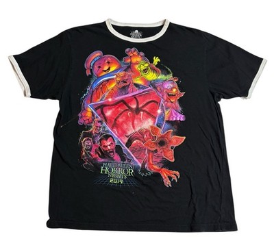 Universal Orlando Halloween Horror Nights 2019 Fear To The Max Ringer T-Shirt LG