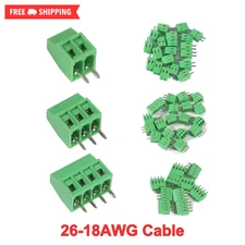 50pcs PCB Connectors 2.54mm 0.1" Pitch Screw Terminal Block Connector 2P 3P 4P