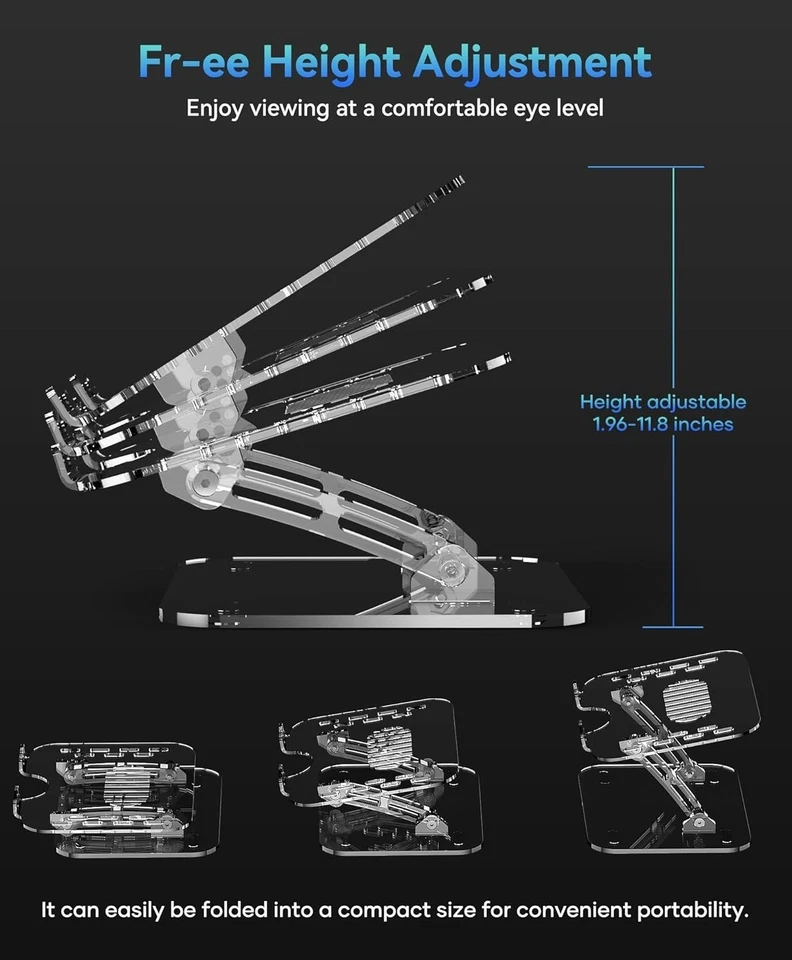 Soporte de acrílico para portátil (2 unidades), ergonómico y ajustable NUEVO US Foto 3 de 4