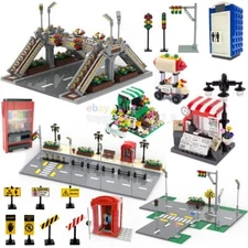 MOC City House Street Building Blocks Bricks Traffic Footbridge Set Bulk DIY