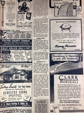 Atlanta GA Print Ad 1948 AJC Clark Memorials Wood Roofing Healey Stewart Ave
