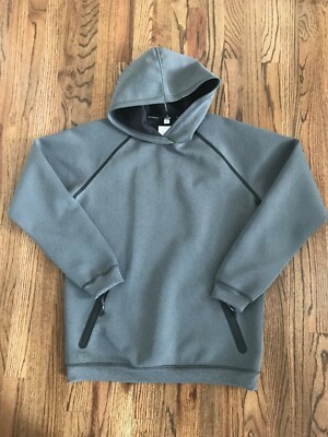 68 NEW PUMA STAMPD DROP NECK HOODIE SWEATSHIRT MENS GREY Size Medium