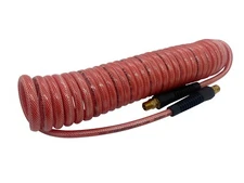 HEAVY DUTY 250 PSI Braided Poly Coiled Air Hose 3/8 X 20 FT Coil 1/4" Male NPT