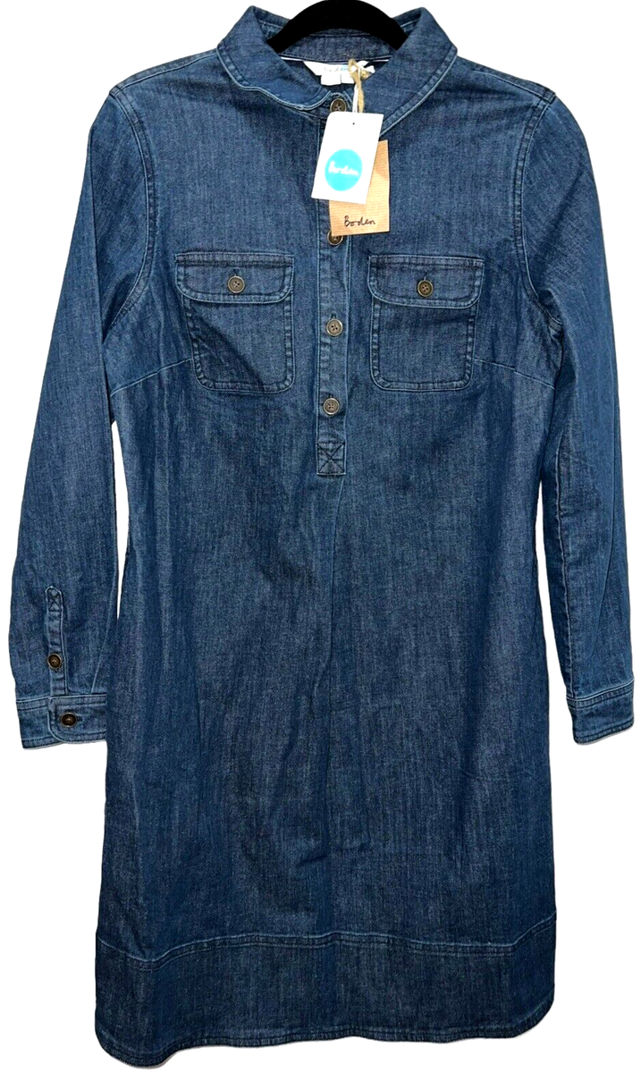 boden denim shirt dress BODEN Denim Midi Shirt Dress