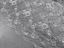 White Embroidery Sequins Lace Fabric 50  Width 1 Yard
