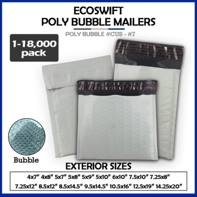 25 Buste Imbottite EcoSwift 5x8 Pollici - Bubble Mailer #000, Riciclabili, Per Spedizioni
