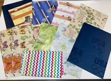 Vintage MIXED LOT of GIFT WRAPPING PAPER 10 SHEETS Kittens Puppies Turtles USA