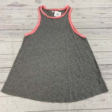 Sundry Gray Pink Trim Sleeveless Tank Top Women Size 4 Made In USA