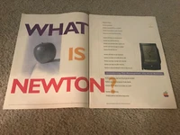 Vintage 1993 APPLE MESSAGEPAD Handheld Compter Print Ad 1990s "WHAT IS NEWTON?