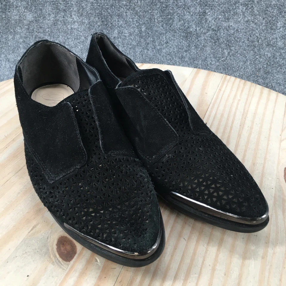 Zapatos Fergie Mujer 10M Inca Perforados Sin Cordones Oxford Cuero Negro Punta Foto 3 de 4