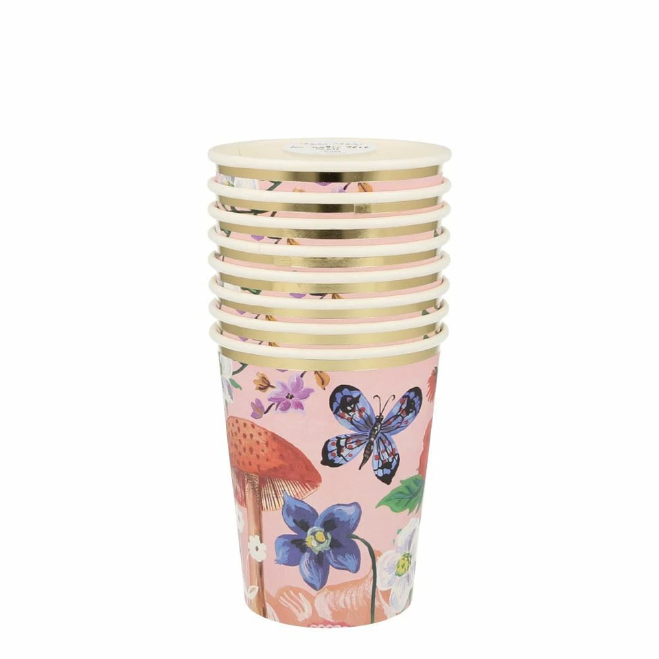 Tazas de papel rosa floral | Vajilla vintage de fiesta de té de la tarde Nathalie Lete x8 Foto 2 de 2