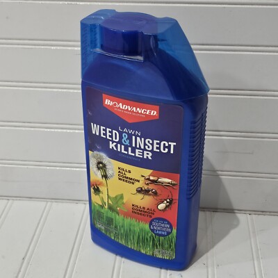 NEW Sealed BioAdvanced Lawn Weed & Insect Killer Blue Concentrate 32 oz Dicamba