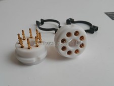 2x Hifi teflon CMC Gold 8Pin Tube Socket EL34 EL37 GZ32 KT88